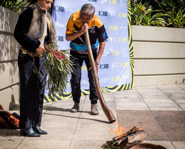Welcome to Country - Corrina Eccles - Waddawurrung Woman. Photography: Peter Roupas (Geelong Camera Club)